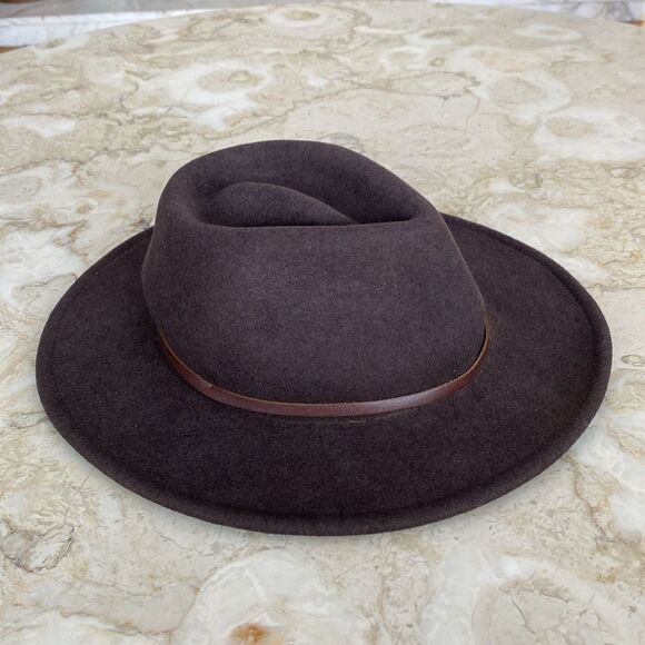 Yellow 108 Dylan Fedora Brown with Leather Bow $199 USD Retail - Picture 3 of 11